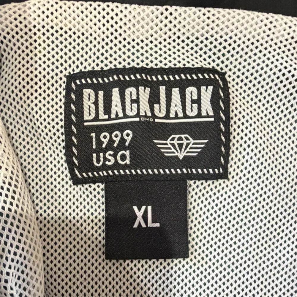 VTG‎ BLACKJACK 1999 USA Colorblock Hooded Windbreaker Jacket XL Vintage Y2K